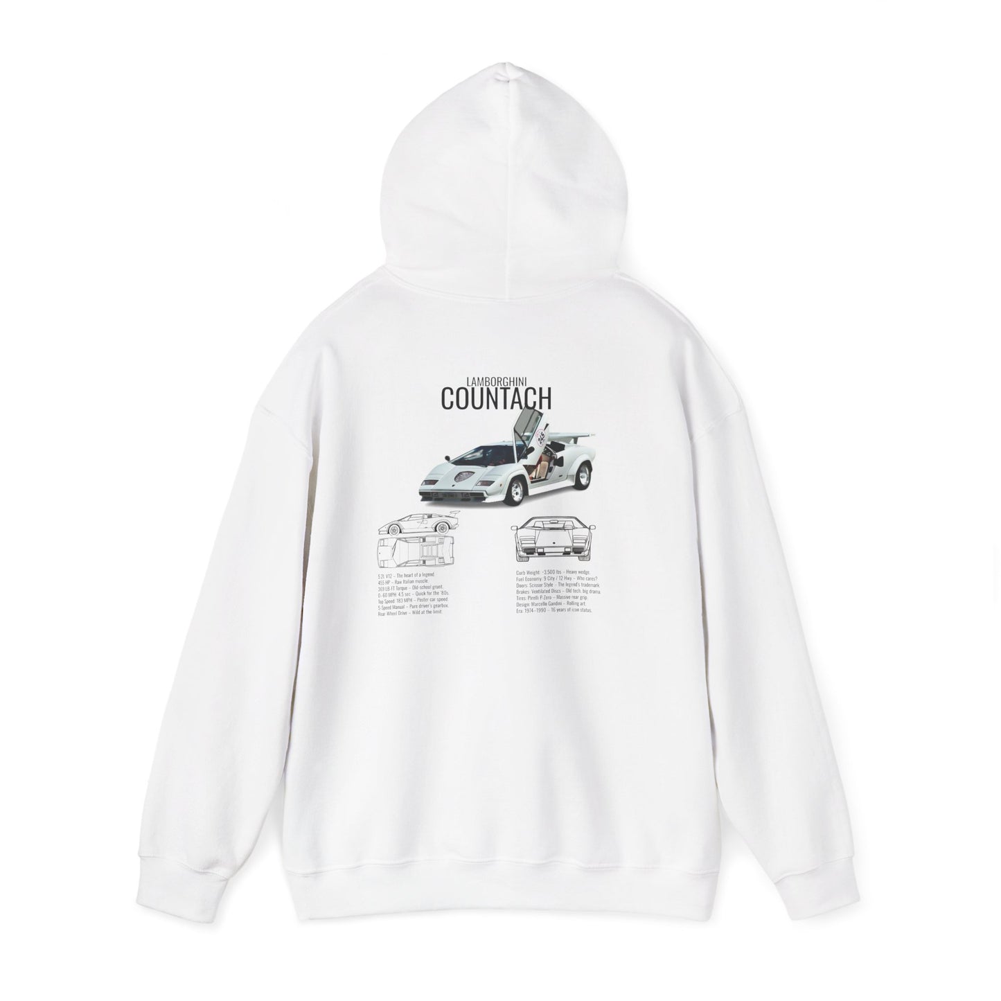 Vintage Lamborghini Countach Graphic Hoodie