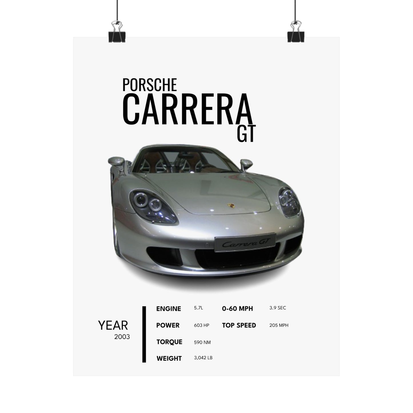 Satin Poster - Stylish 2003 Porsche Carrera GT Car Enthusiast