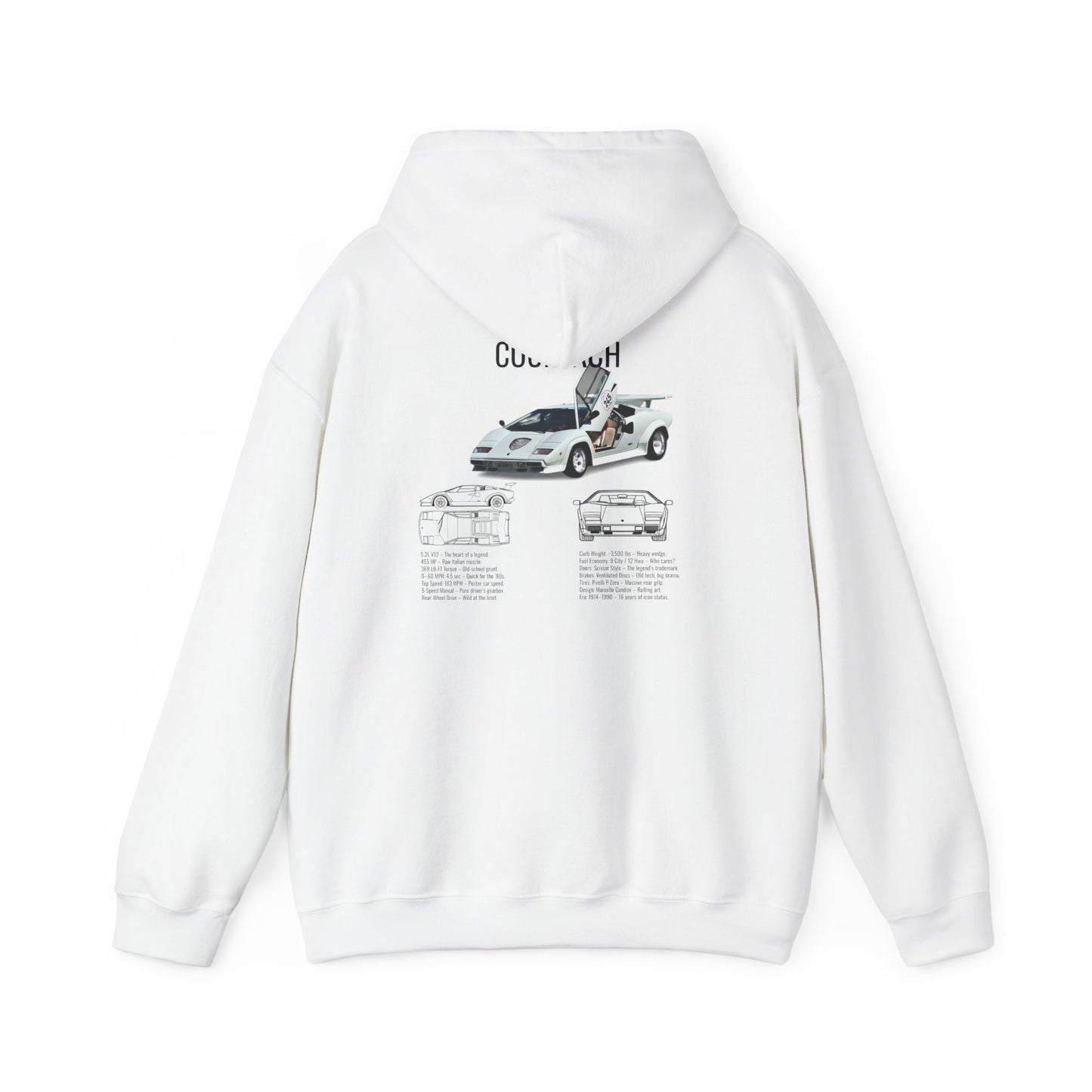 Vintage Lamborghini Countach Graphic Hoodie