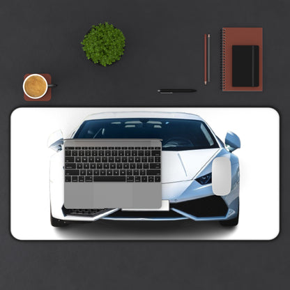 Mouse Pad Desk Mat - White Lamborghini Huracan Design