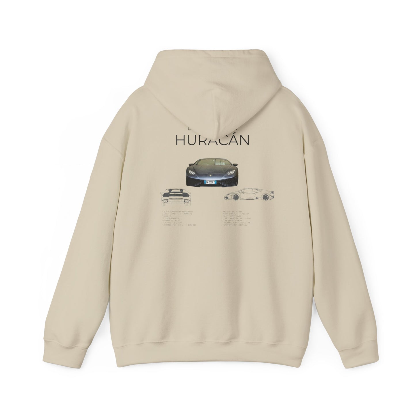 Hooded Sweatshirt - Lamborghini Huracan Car Enthusiast Tee, Gift for Him