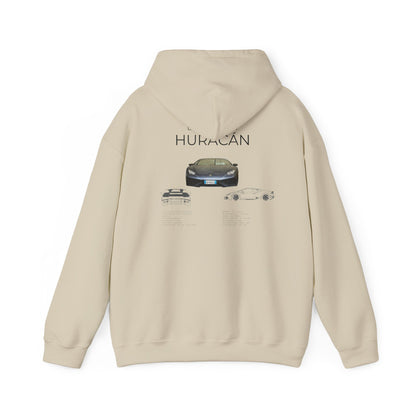 Hooded Sweatshirt - Lamborghini Huracan Car Enthusiast Tee, Gift for Him