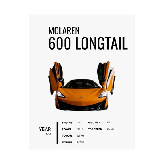 Satin Poster - Stylish McLaren 600LT Car Enthusiast Art