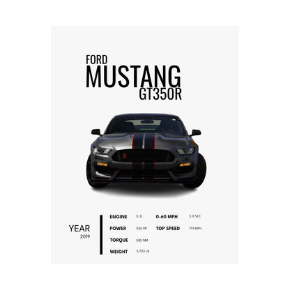Satin Poster - Stylish Ford Mustang GT350R Car Enthusiast