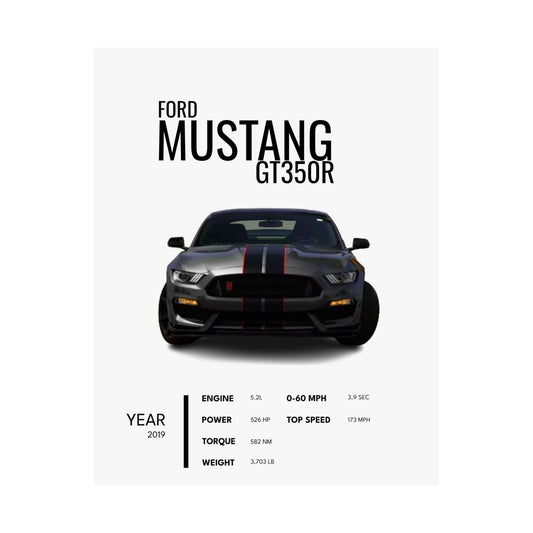 Satin Poster - Stylish Ford Mustang GT350R Car Enthusiast