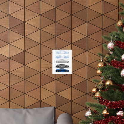 Car Blueprint Posters - Audi R8 Vertical