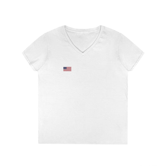 Vintage Camaro V-Neck Tee, Classic Car Lover Gift, Women's T-Shirt, American Flag Design, Retro Style Top