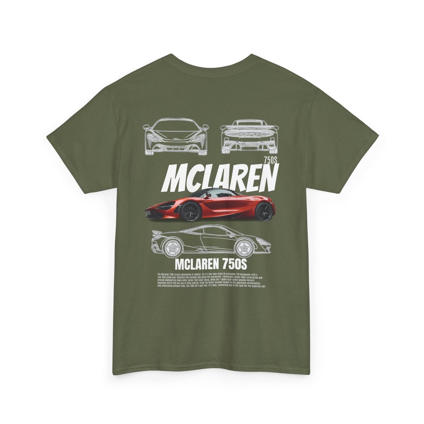 McLaren 750S Unisex Heavy Cotton Tee - Cool Car Shirt for Racing Enthusiasts