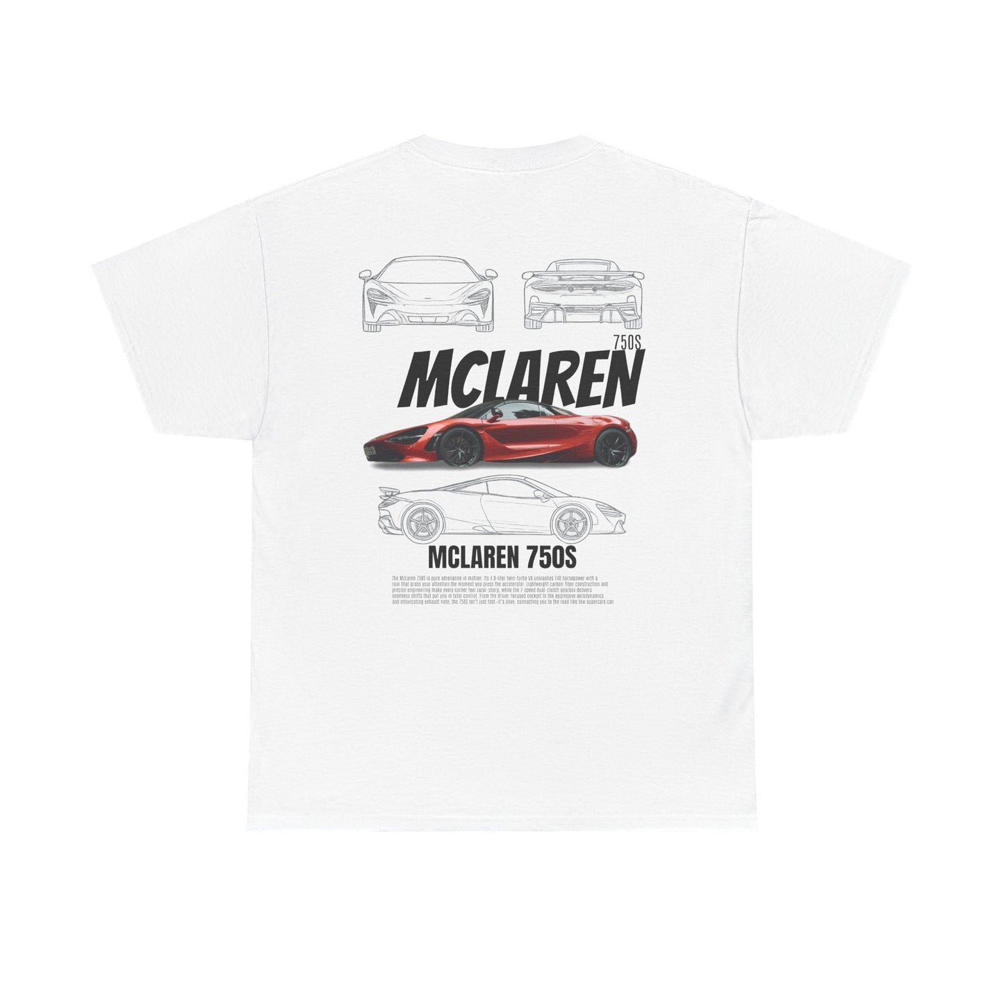 McLaren 750S Unisex Heavy Cotton Tee - Cool Car Shirt for Racing Enthusiasts