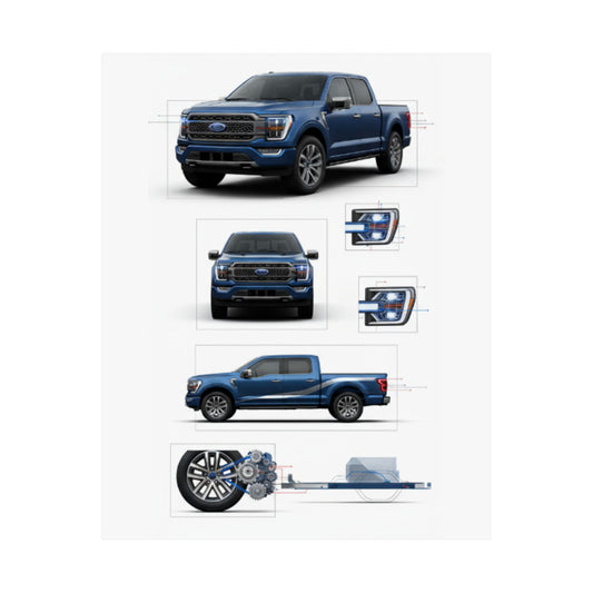 Ford F-150 Truck Specs Vertical Poster Art