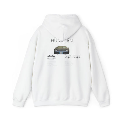 Hooded Sweatshirt - Lamborghini Huracan Car Enthusiast Tee, Gift for Him