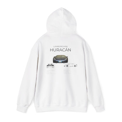 Hooded Sweatshirt - Lamborghini Huracan Car Enthusiast Tee, Gift for Him