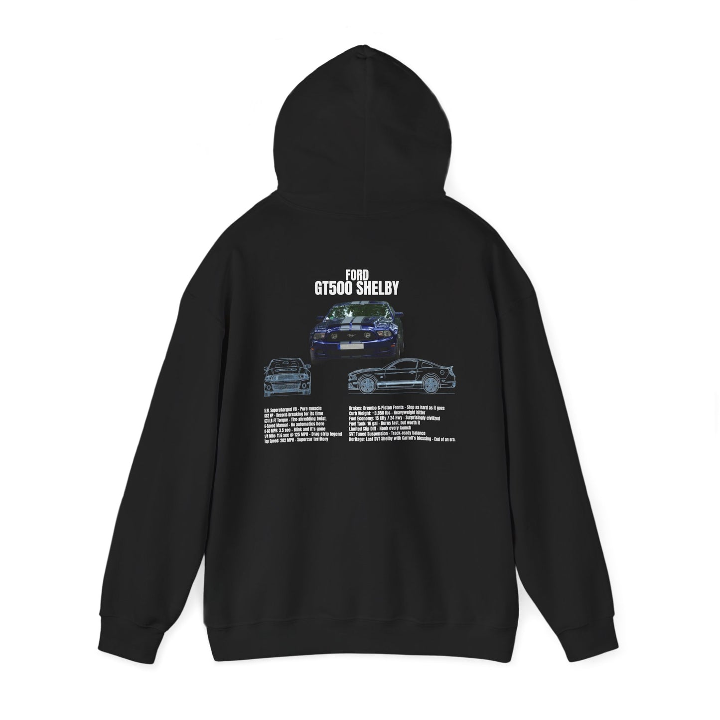 Ford GT500 Shelby Unisex Hoodie | Car Enthusiast Apparel, Vintage Style Tee