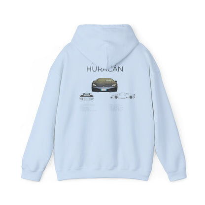 Hooded Sweatshirt - Lamborghini Huracan Car Enthusiast Tee, Gift for Him