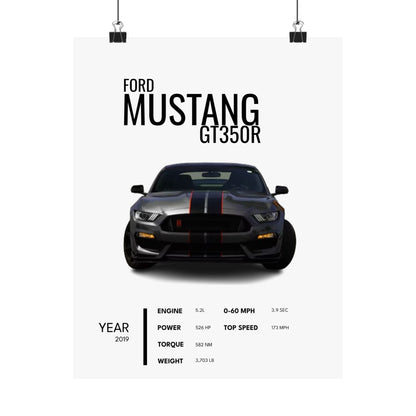Satin Poster - Stylish Ford Mustang GT350R Car Enthusiast