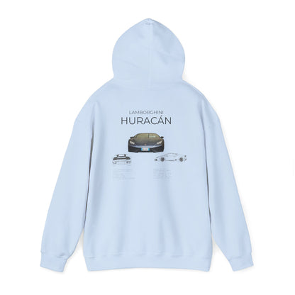 Hooded Sweatshirt - Lamborghini Huracan Car Enthusiast Tee, Gift for Him