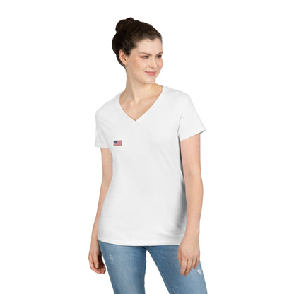 Vintage Camaro V-Neck Tee, Classic Car Lover Gift, Women's T-Shirt, American Flag Design, Retro Style Top