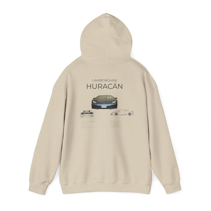 Hooded Sweatshirt - Lamborghini Huracan Car Enthusiast Tee, Gift for Him