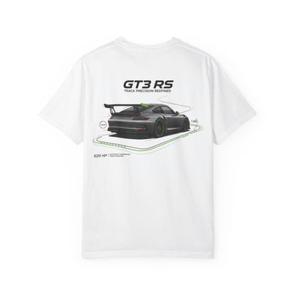 Stylish Garment-Dyed T-Shirt Featuring GT3 RS Design, Casual Wear, Automotive Gift, Racing Enthusiast Apparel, Unisex Fashion