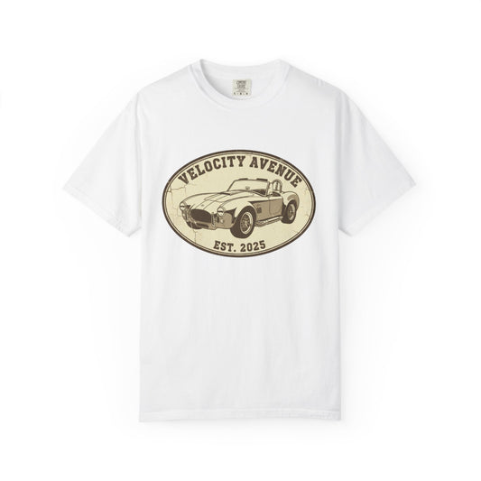 Vintage Shelby Car Graphic Unisex T-shirt - 'Velocity Avenue Est 2025'
